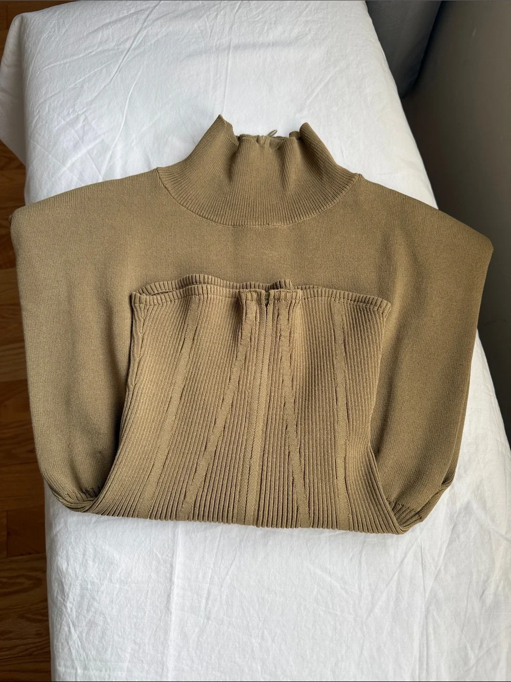 ZARA Camel Knit Sleeveless Mock Neck Top - Picture 5 of 5